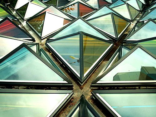 Ceiling windows in the entrance of the University of Constance