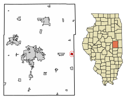 Ogdenning Illinoys shtatidagi Shampeyn okrugidagi joylashuvi.