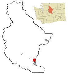 Chelan County Washington Sisällytetyt ja rekisteröimättömät alueet Sunnyslope Highlighted.svg