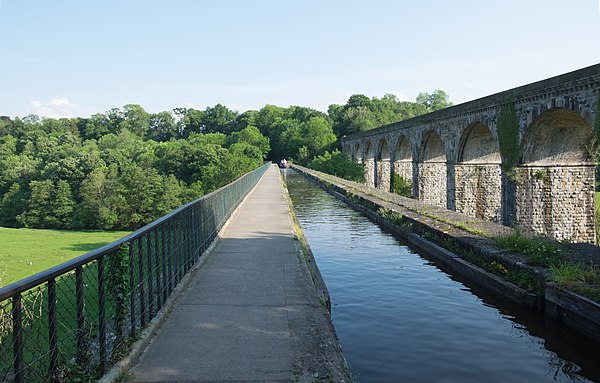 Looking towards England along the aqueduct