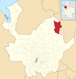 מיקום העירייה והעיירה אל בגרה במחלקת אנטיוקיה בקולומביה