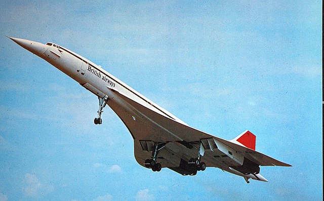 ...British Airways Concorde takes off at the same time from London to fly to Dubai