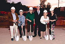 Participating in Groundbreaking, Habonim members & Holocaust survivors (left to right), Harry Rozendaal, Erika Erdos, Art Linder and Felicia Cukier, along with Habonim Religious Leader, Eli Rubenstein (Third from Right) and Cantor Aviva Rajsky (Far Right). July 16, 2018 Congregation Habonim Toronto groundbreaking.jpg