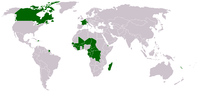 Miniatuur voor Lijst van landen waar Frans een officiële taal is