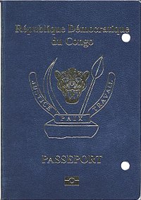 A Democratic Republic of the Congo passport Cover of Congolese Passport.jpg