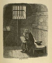 Fagin in his cell.Etching, 1838 (Source: Wikimedia)