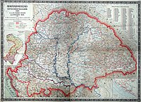 Magyarország térképe Mátyás király halálakor; tervezte: Dr. Csánki Dezső, rajzolta: Kogutowicz Manó