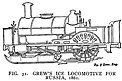 Zeichnung einer Eislokomotive auf Kufen