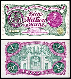 Ходовецкий на банкноте в 1 миллион папиросных марок (1923 г.)