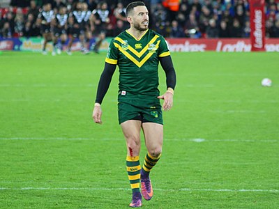Boyd playing for the Kangaroos at Anfield in 2016 Darius Boyd Kangaroos.jpg