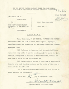 Judgment by Judge Moore on December 27, 1955 Davis et. al v. St. Louis Housing Authority Judgment.png