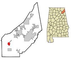 Location in Quận DeKalb, Alabama