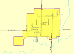 Detailed map of Latham, Kansas