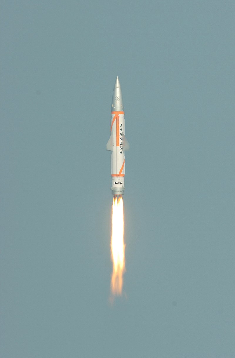 Dhanush missile launch on 11 March 2011.jpg