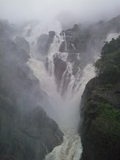 Dudhsagar Waterfalls in August.