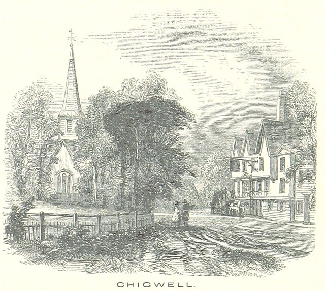 Ye Olde King's Head and St Mary's Church, depicted in 1851