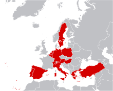 Countries in which MediaMarkt operates (February 2022) European countries in which mediamarkt operates.svg