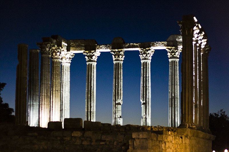 File:Evora roman-temple sunset.jpg