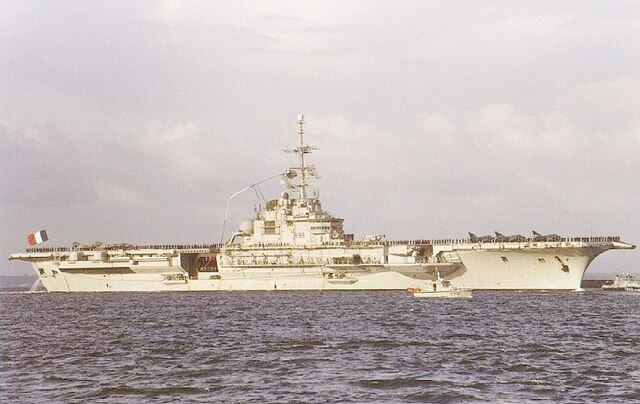Clemenceau arrives in Brest at the end of her final cruise in 1997