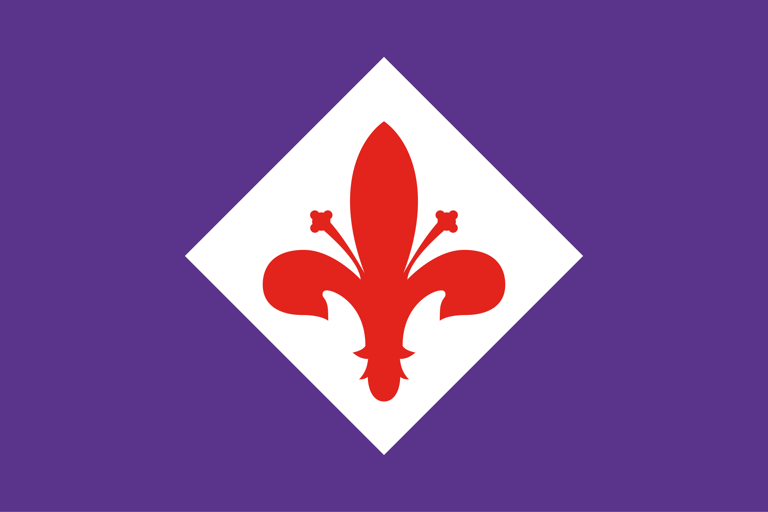 ACF Fiorentina, Fiorentina Pinned Flag from Corners, Isolated with  Different Waving Variations, 3D Rendering 24797624 PNG