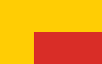 The unofficial 1960s flag of Praga-Poludnie. Flag of South Prague, Warsaw (1960s).svg