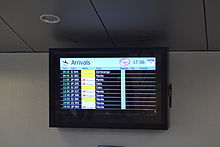 A flight information screen seen at the arrival area. Flight information screen - Laguindingan International Airport.JPG
