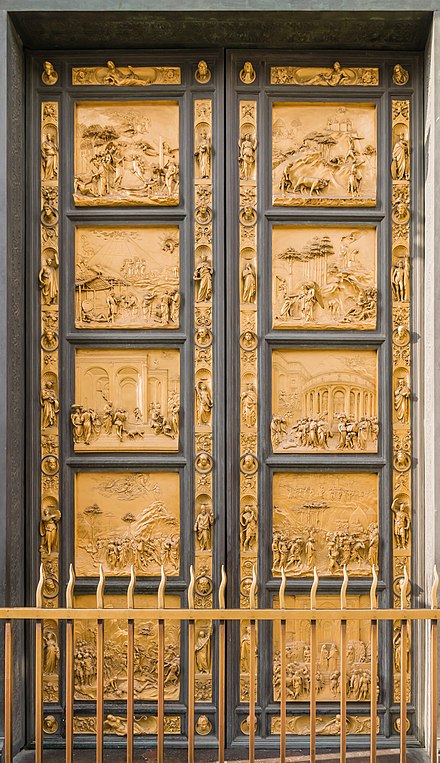 The "Gates of Paradise" to the Baptistery, by Lorenzo Ghiberti