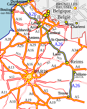 Course of the A 26