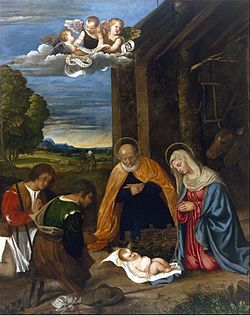 Francesco Vecellio - The Nativity with Shepherds - Google Art Project.jpg