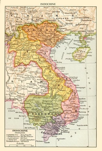 Bản đồ Liên bang Đông Dương 1930