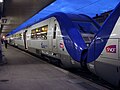 Twee gekoppelde treinstellen op station Paris Austerlitz