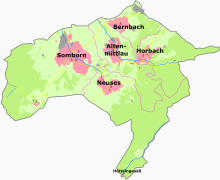Gemeindegebiet mit Ortsteilen von Freigericht