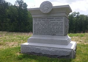 Monument op de plaats van de dood van Farnsworth.