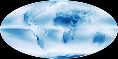 Mean cloud cover map of the world (from July 2002 to April 2015) Globalcldfr amo 200207-201504 lrg.jpg