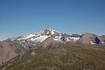 Glocknergruppe von Südosten mit dem Doppelgipfel des Romariswandkopfs