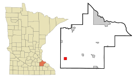 Goodhue County Minnesota Incorporated and Unincorporated areas Kenyon Highlighted.svg