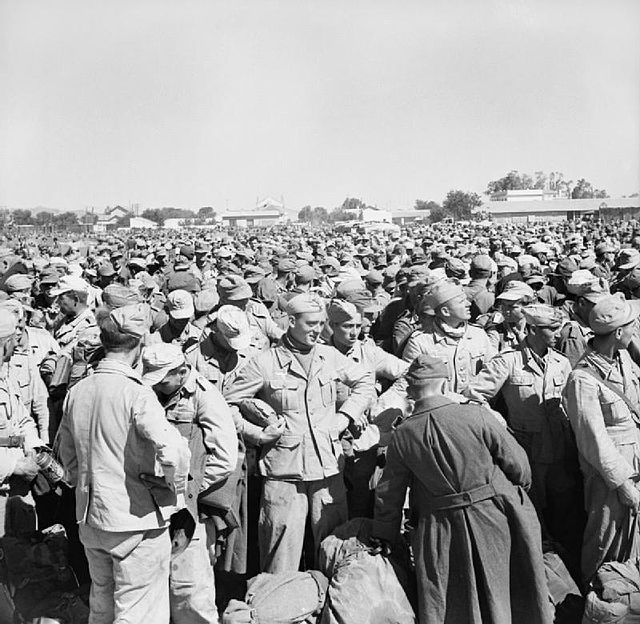 German and Italian prisoners of war following the fall of Tunis, 12 May 1943.