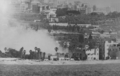 הפגזת מוצבי מחבלים בין בתי מגורים בחוף לבנון, יוני 1982.