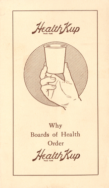 Early advertisement for Dixie Cups when they were still known as Health Kups. Healthkup.png