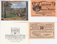 Bills of 80 and 20 Hellers from 1920 and 1921 Heller Currency.png