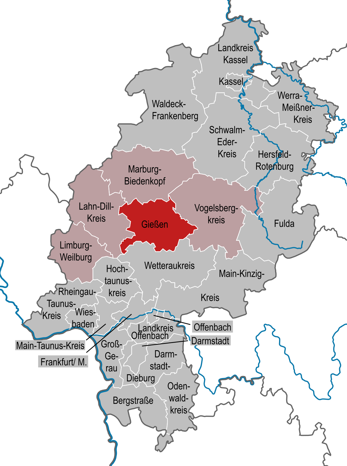 gießen deutschlandkarte Landkreis Gießen – Wikipedia