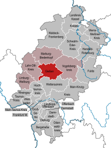 Imagemap med landkreise i Hessen