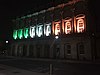 Heuston Station in Tricolour lighting