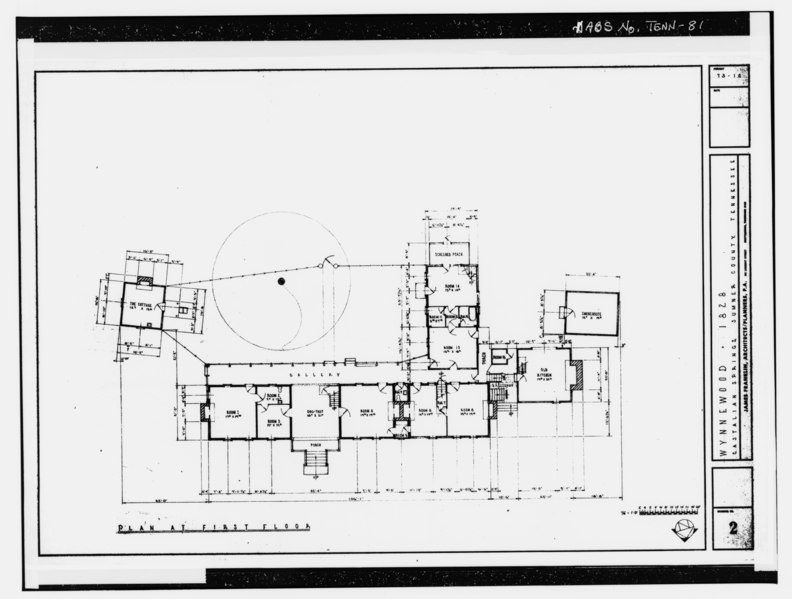 File:Historic American Buildings Survey, courtesy of Tennessee Historical Commission, Nasheville, PHOTOCOPY OF 1973 DRAWING, FIRST-FLOOR PLAN. - Wynnewood, Gallatin-Hartsville Pike HABS TENN,83-CASPR,1-17.tif