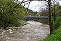 Hochwasser an der Dreisam am 17. April 2016, hier in der Innenstadt