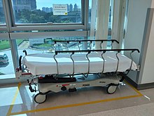 A modern hospital bed at public hospital at Hong Kong Hospital bed at Pok Oi Hospital.jpg