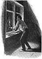 Barrymore făcând semnale la fereastră cu lumânarea