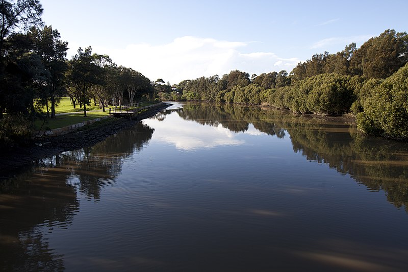 File:HurlstonePark CooksRiverFoordStreetFootbridgeEastView 2010.jpg