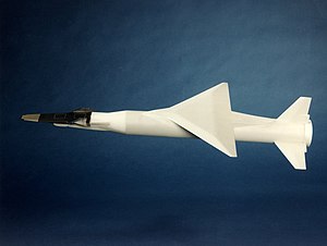 Hyper-X and Pegasus Launch Vehicle, A Three-Foot Model of the Hypersonic Experimental Research Vehic DVIDS704237.jpg