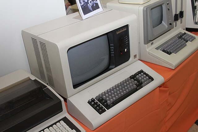 IBM 5251 display station on front of IBM 5120 system